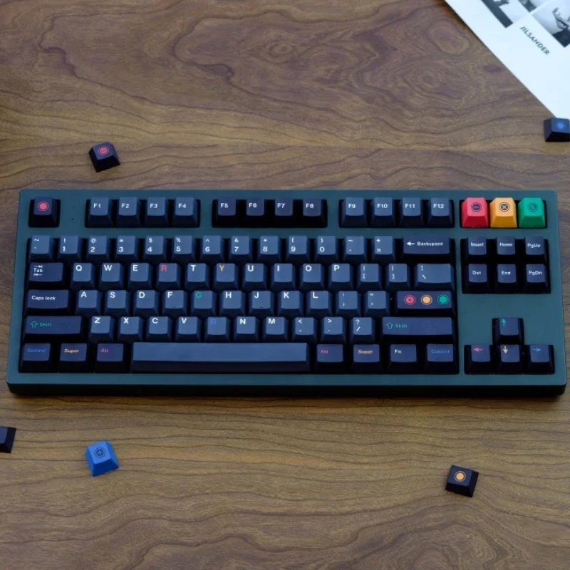 

GMK 129 клавиш, черный светофор, тема, колпачок из ПБТ, сублимационная краска, вишневый колпачок для переключателей MX, механическая клавиатура на заказ своими руками