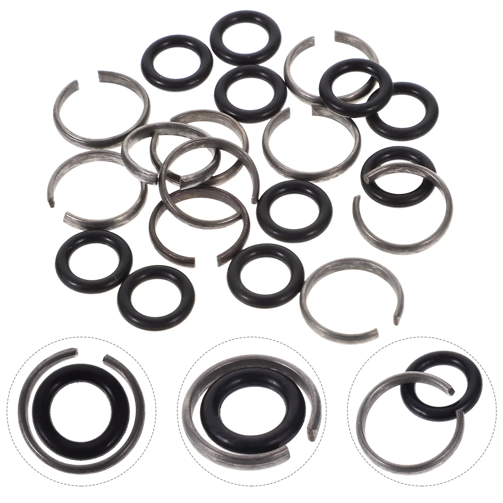 12 Sets Wrench Socket Rubber Ring Retaining For Impact O- Iron Clips Drive Retainer