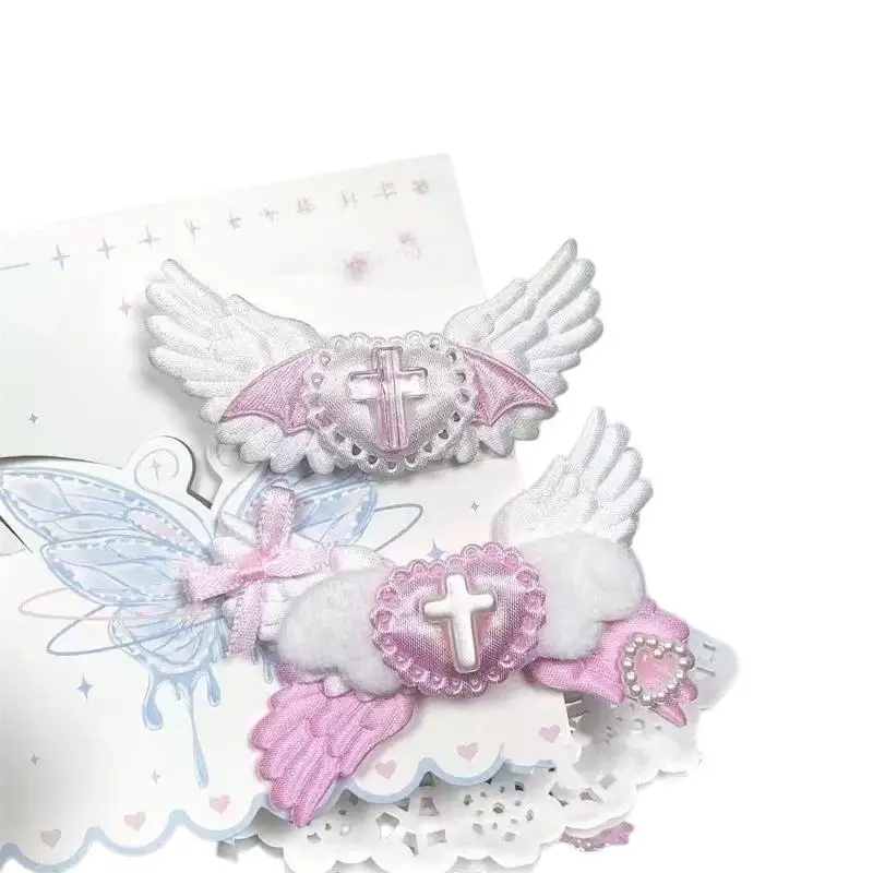 2/3 Stück Y2K Harajuku Haarspangen Gothic Herz Engelsflügel Haarklammern Damen Schmuck Punk Mode Haarspangen DIY Lolita Haaraccessoires – Detail 9