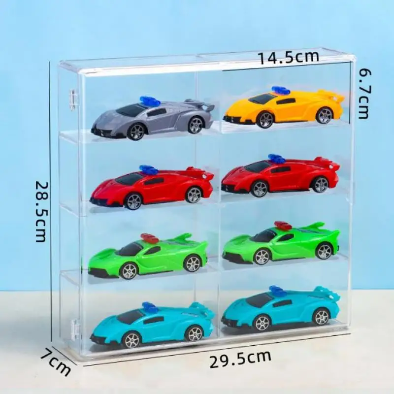 Large 8 Grids Toy Car Display Stand Acrylic Toy Storage Shelf Figure Storage Case Dustproof Car Model Storage Box