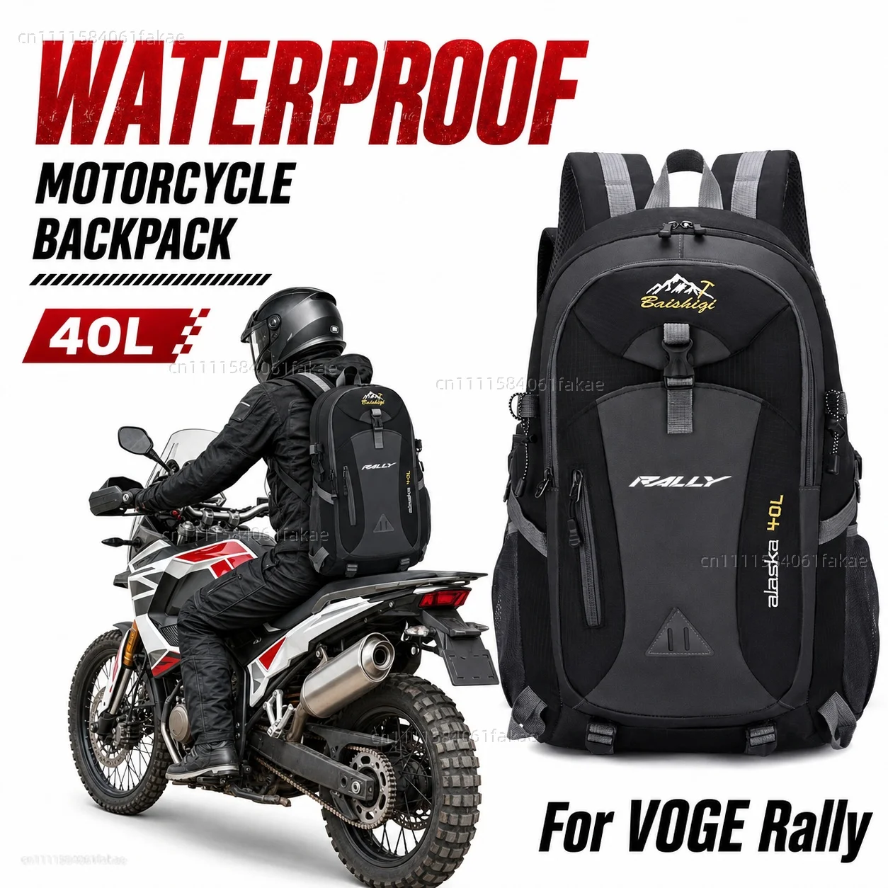 

For VOGE DS525X/DS625X DS800X 300RR 500AC DSX 800/300 625/525 Rally Motorcycle Backpack 40L Waterproof Travel Backpack Outdoor