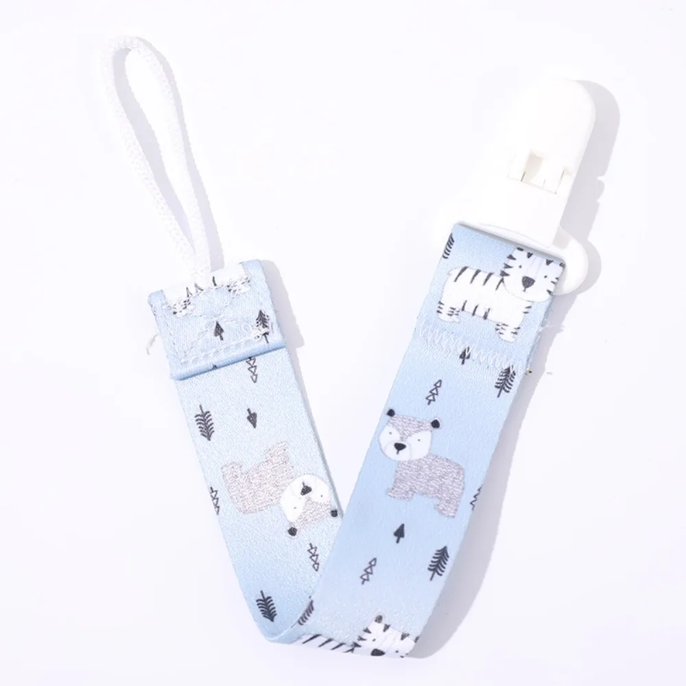 Cute Cartoon Pacifier Clips Ribbon Anti-drop Buckle Strap Dummy Clip Adjustable Fixed Button Soother Holder