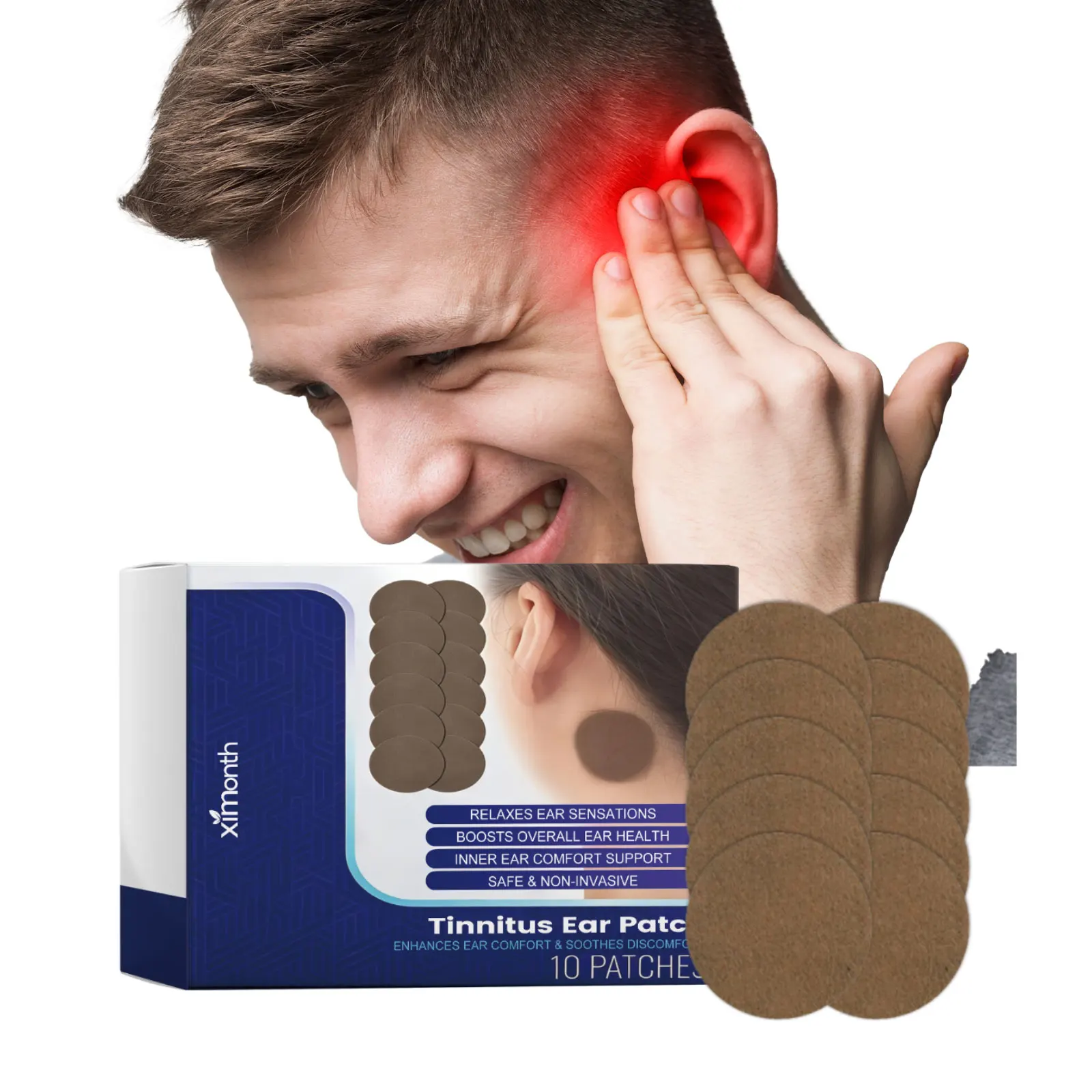 Portable Tinnitus Treatment Patches Relaxing Ear Prevent Hearing Loss Alleviate Deafness Headache Ear Ringing Relief Sticker