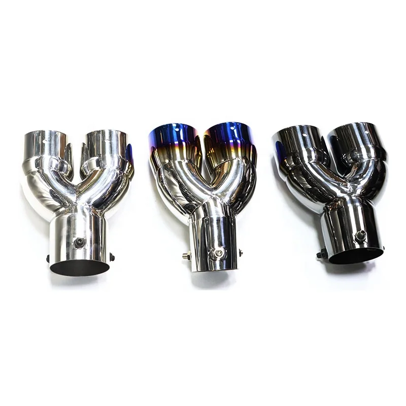 SYPES Universal Stainless steel Burnt Blue Neon Chrome Exhaust Pipe Muffler Tip