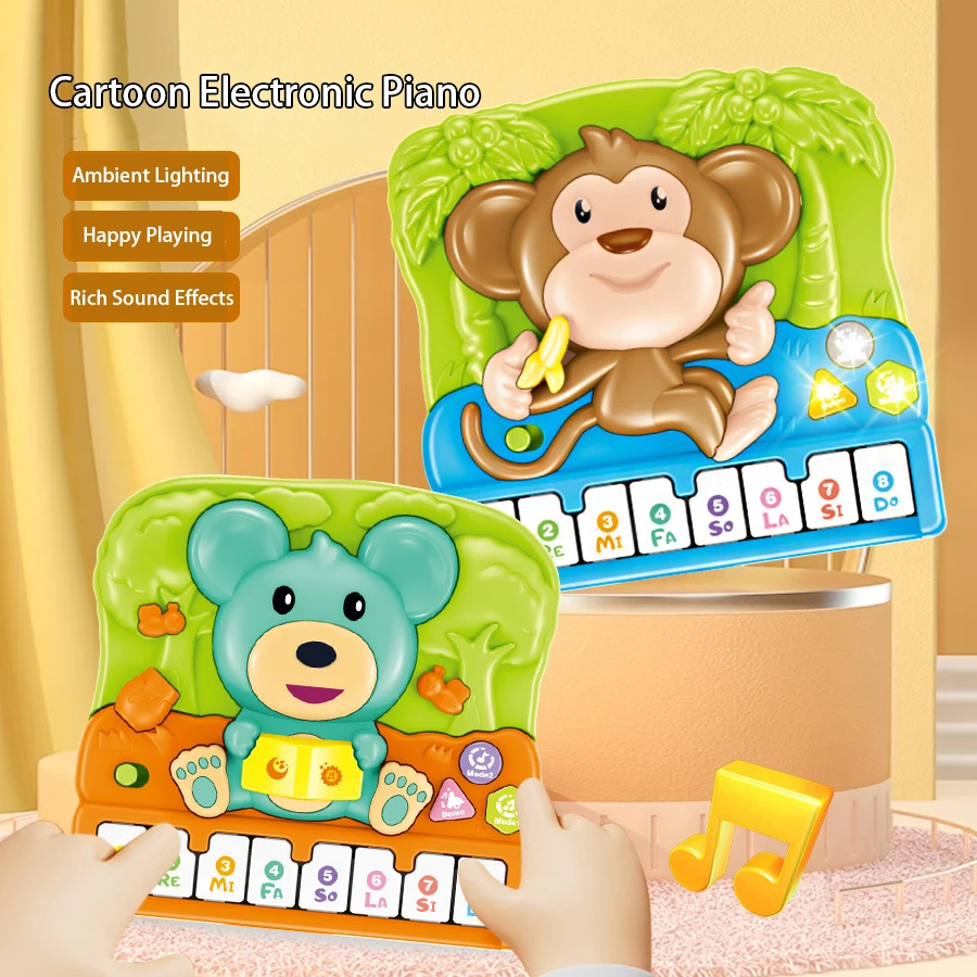 Jouet Musical pour bébé, son d'animal mignon, clavier de Piano pour enfants, Instrument de musique électrique clignotant, jouet éducatif précoce, cadeau pour enfants