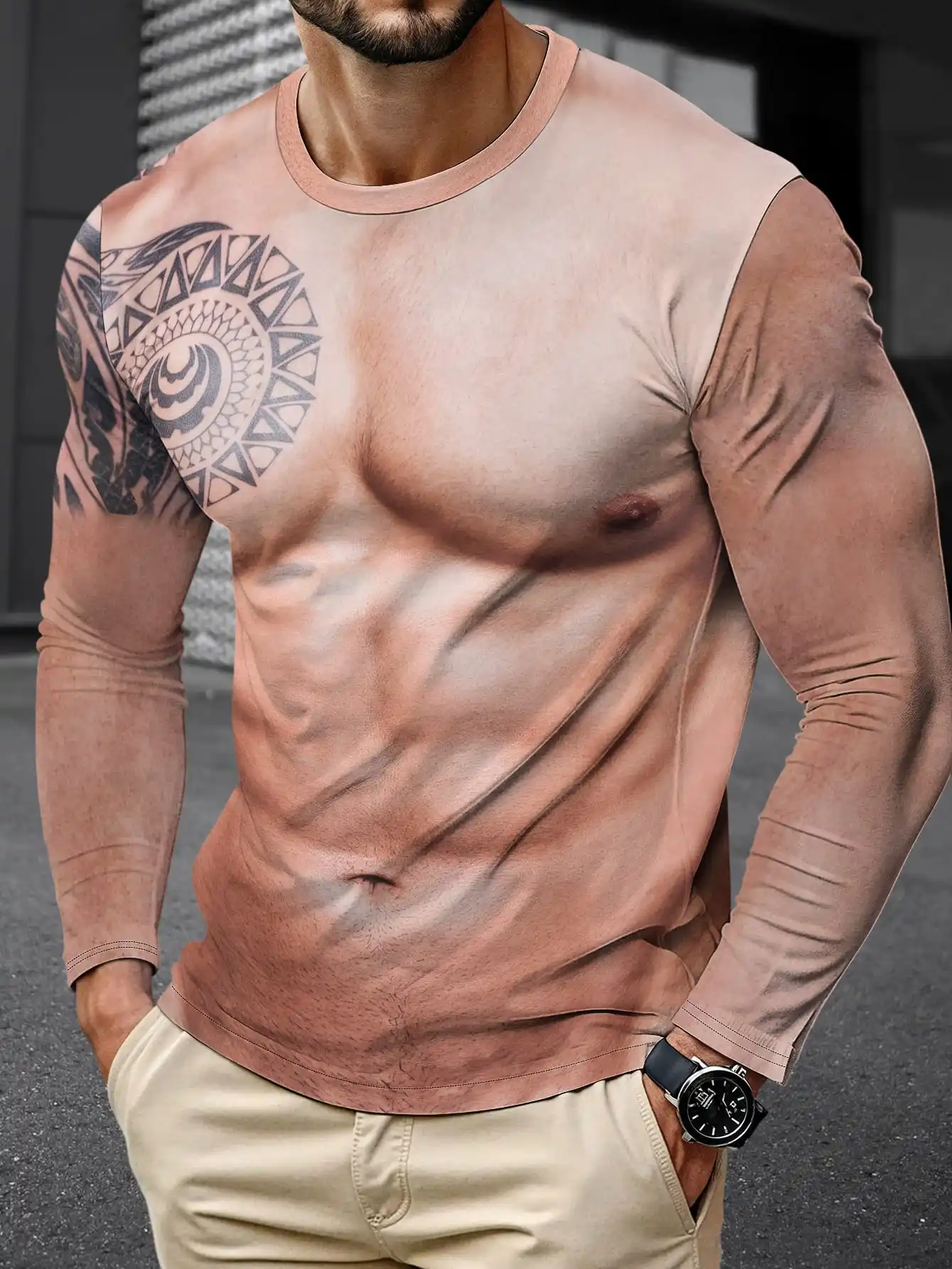 

Забавные новые футболки для мужчин, модные красивые повседневные футболки с 3D принтом, весенне-летние удобные футболки с длинными рукавами, свободная посадка