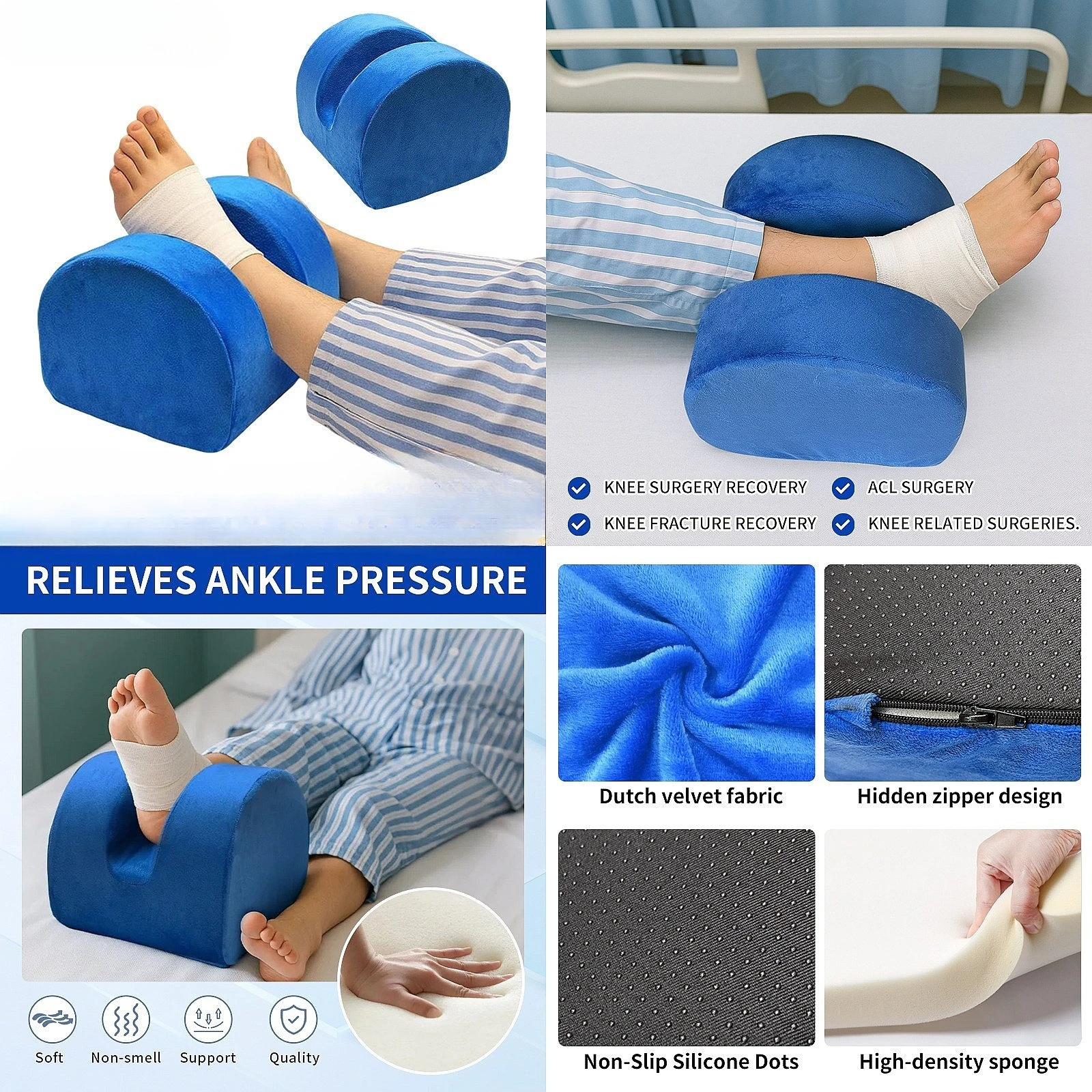 Multifunctional Foot Rest Cushion Leg Elevation Pillow for Relaxation Support Sofa Foot Stool