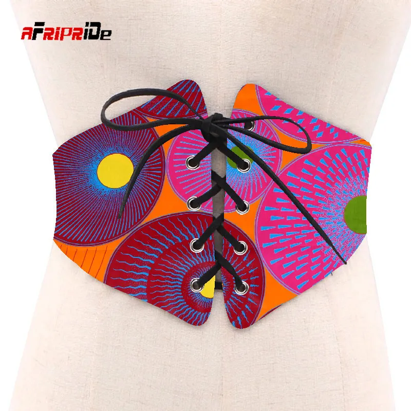 Corsé de cintura con estampado africano para mujer, faldas con botones, joyería de cintura africana, cinturones con cordones, talla M-6XL, SP039