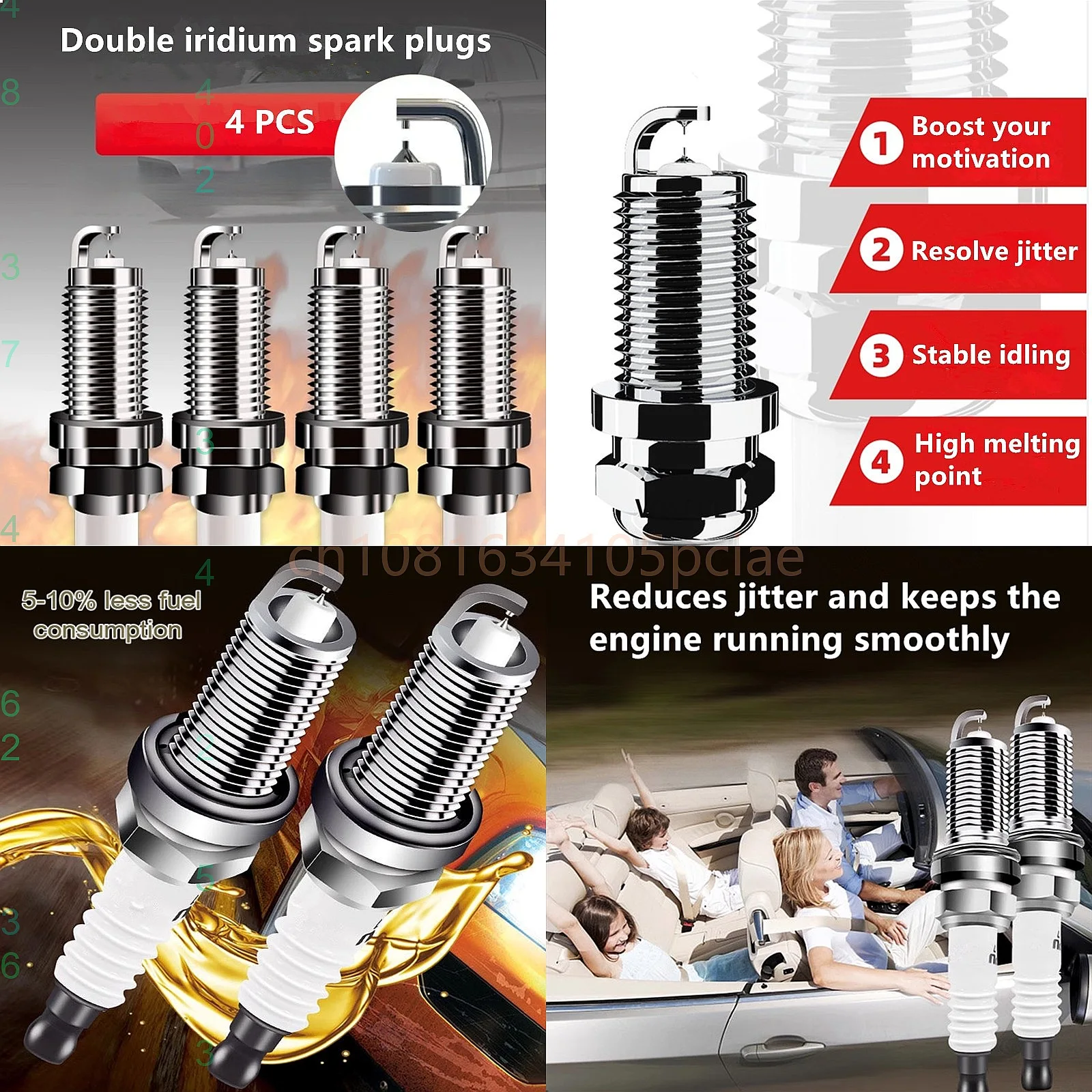 

For FAW Hongqi H9 Double Iridium Spark Plugs Auto Parts
