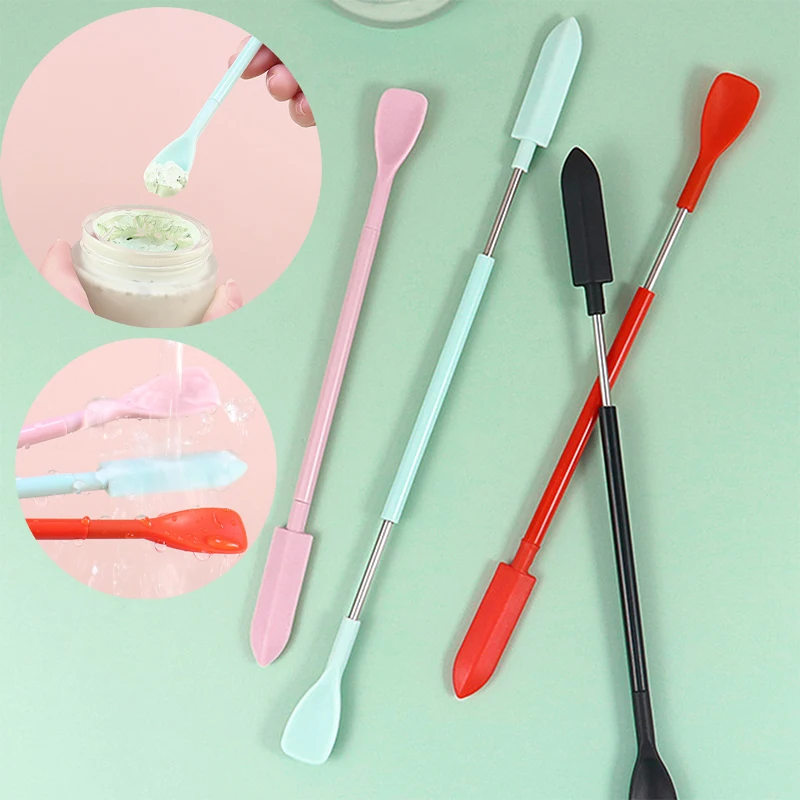 Scalable Silicone Double-Head Scraper Lacquer Seal Wax Stamp Spoon Tool Food Grade Silicone Cosmetic Jam Spatula