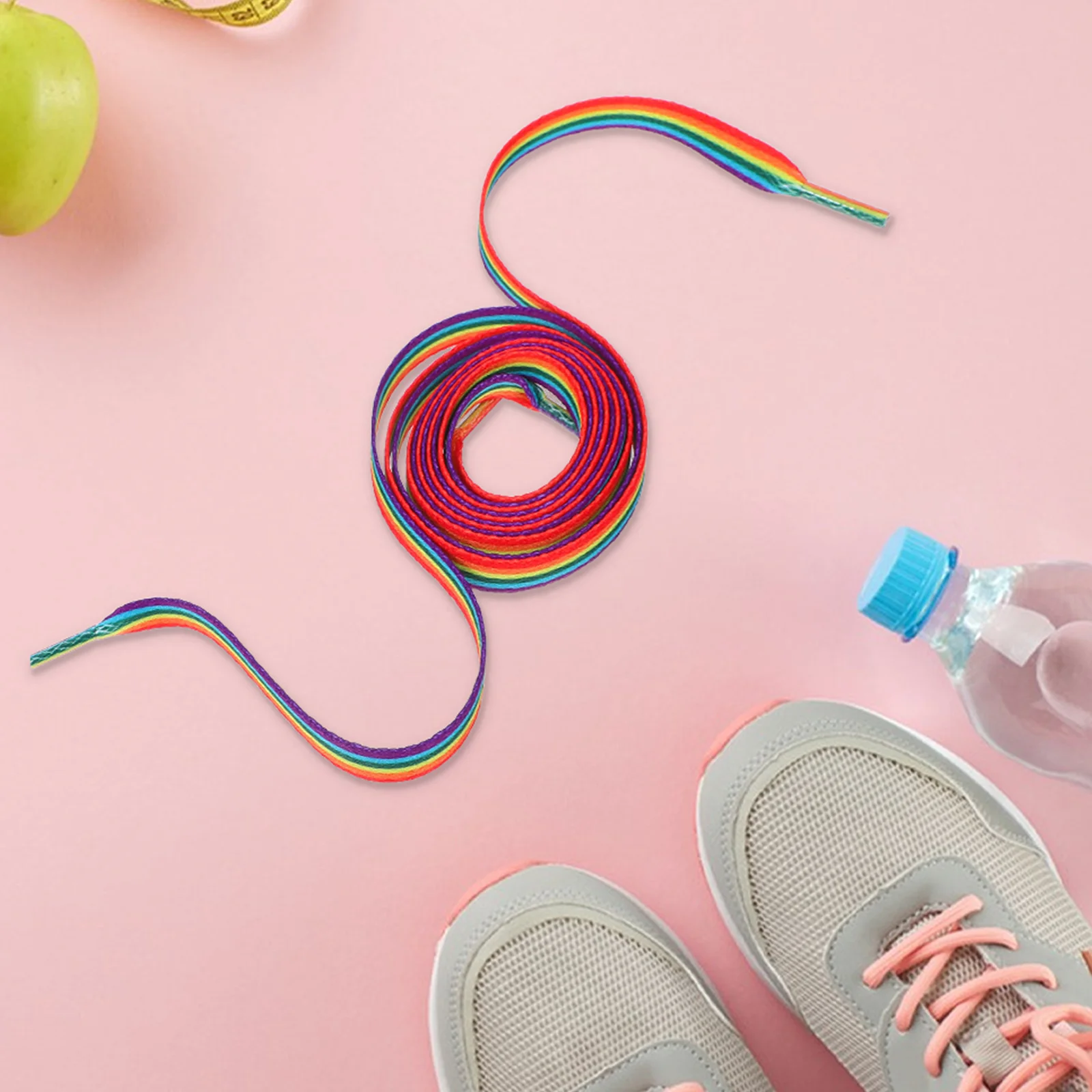 

Rainbow Color Shoelaces Gradient Vertical Stripes Fashion Stylish Decorative Ties Shoestring Accessories Durable Bright