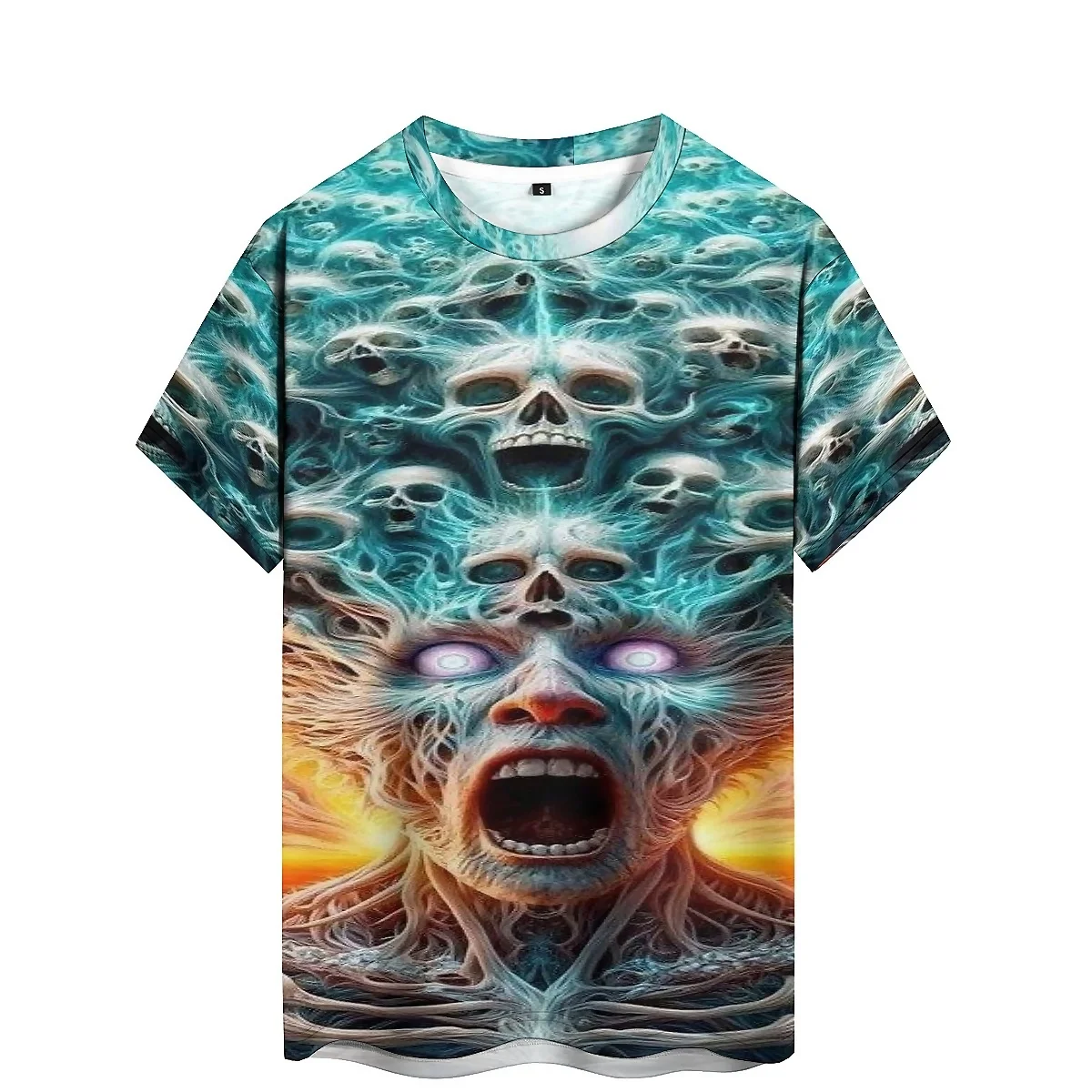

Hawaiian Style Gothic Style Men's 3D Printed Short-Sleeve T-Shirt - Loose Fit Casual Top
