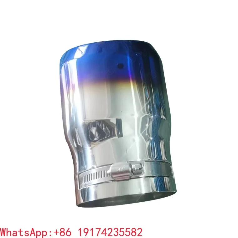 

Universal Stainless Steel Polished Dual Wall Rolled Edge Blue Round Slant Outlet Exhaust.Tips