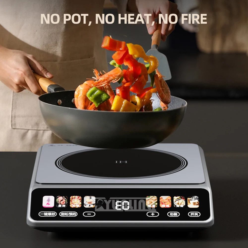 Бытовая многофункциональная умная кастрюля для приготовления пищи, высокомощная многофункциональная варочная панель, кастрюля для приготовления пищи, индукционная печь