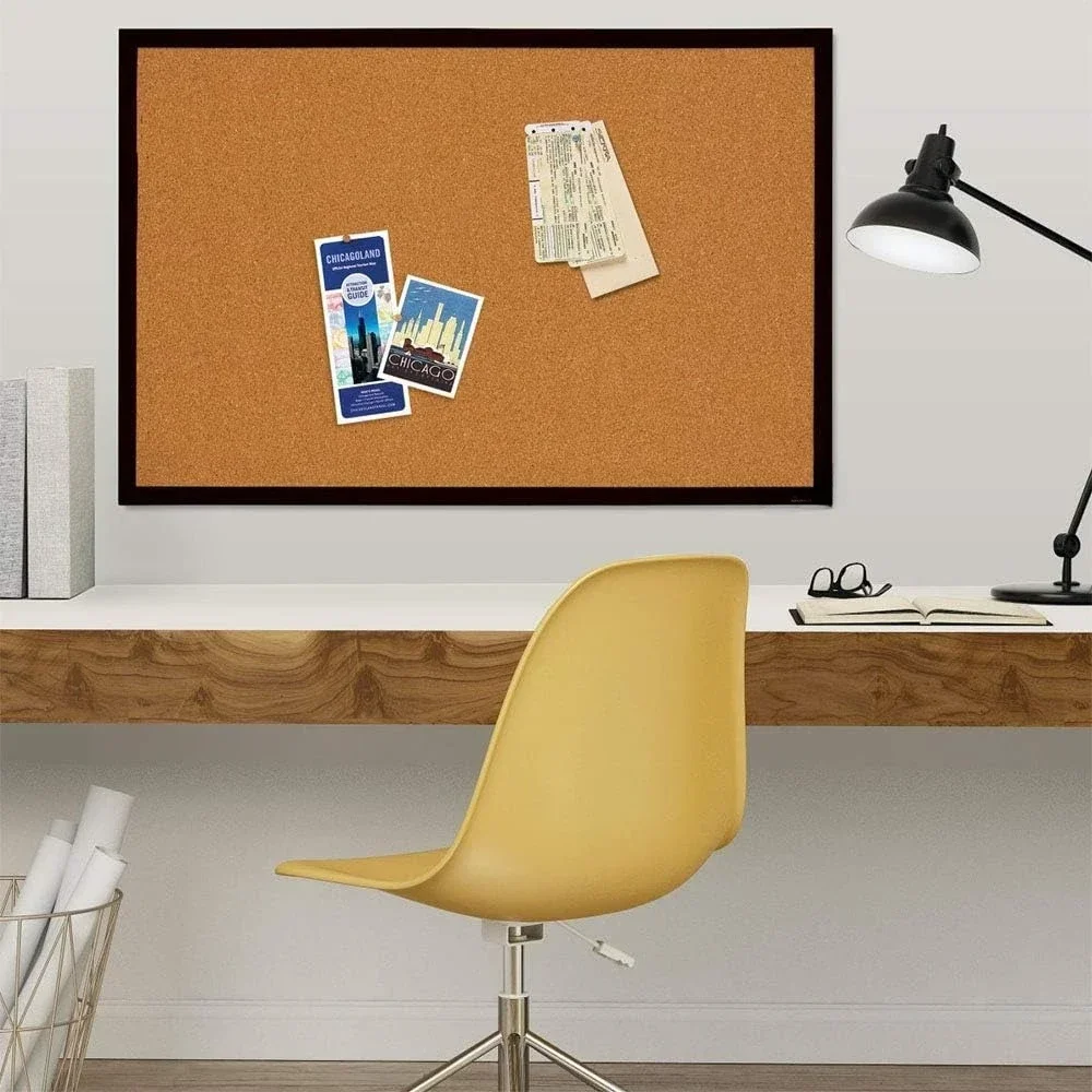 الفلين، لوحة الفلين المؤطرة، 2 × 3 بوصة، إطار أسود، لوحة الرسائل، لوحة الرؤية