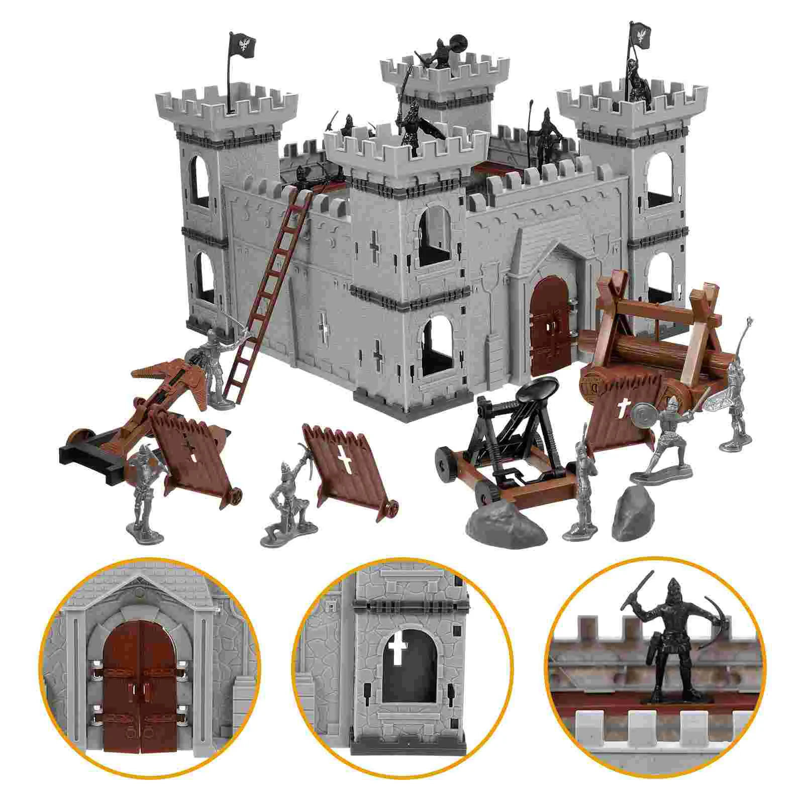 

Castle Soldier Toy Miniature Childrens Toys Kids Pretend Play Playset Model Figure Equipment Models Boys