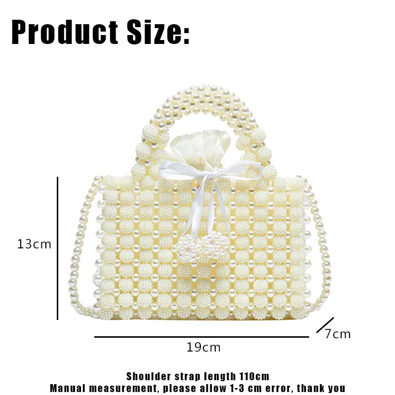 YoReAi Women Pearl Handmade Bag Beaded Totes Evening Bags Clutch Wallet Magic Handbags Ladies Wedding Bridal Handbag Party Purse