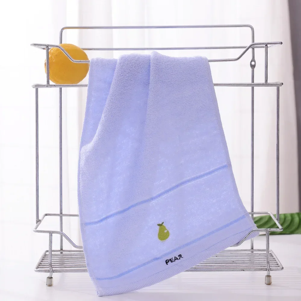 Hot Sale Fruit Animal Embroidered Baby Towel Child Soft Water Absorbent Hair Washing Cleaning Face Towel Pure Cotton Hand Towel