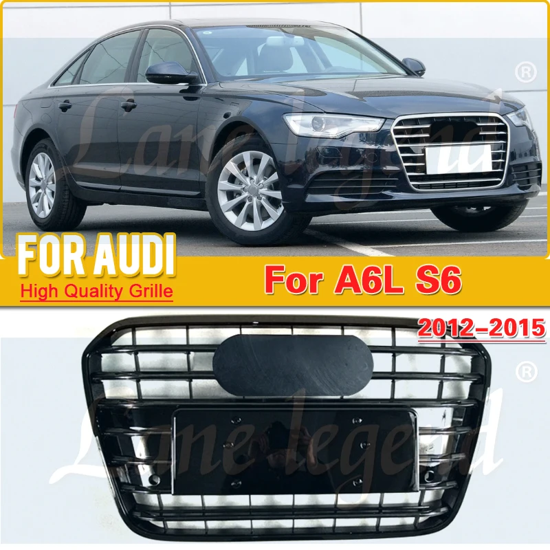 

Factory supply For Audi A6 A6L 2012 2013 2014 2015(For S6 Style) Car Front Bumper Grille Centre Panel Styling Upper Grill