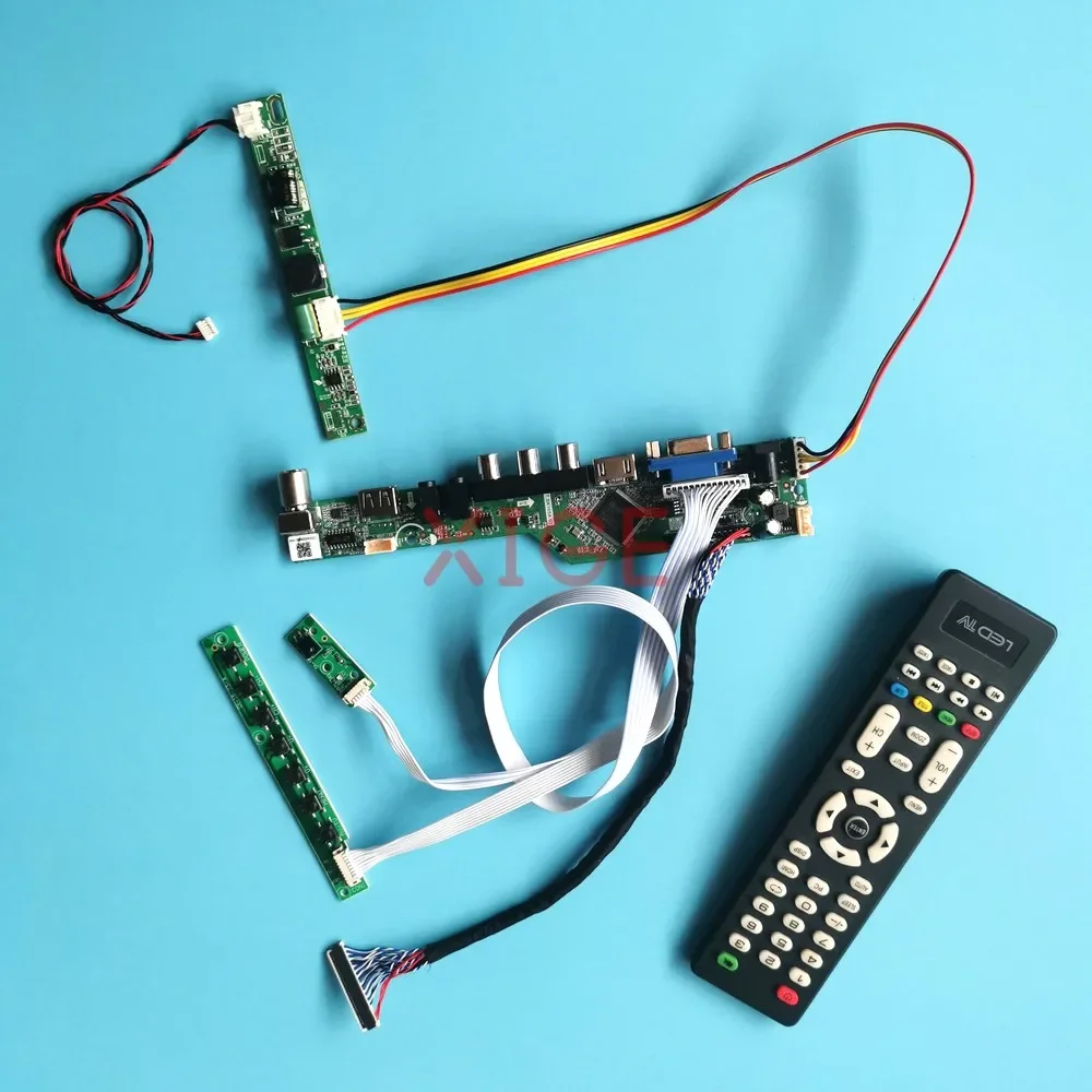 

LCD Driver Board Fit M195XTN01 DV185WHM HM185WX1 MT185WHM Matrix 1366*768 VGA+HDMI+AV+USB Kit LVDS 30-Pin Analog TV Signal 19.5"