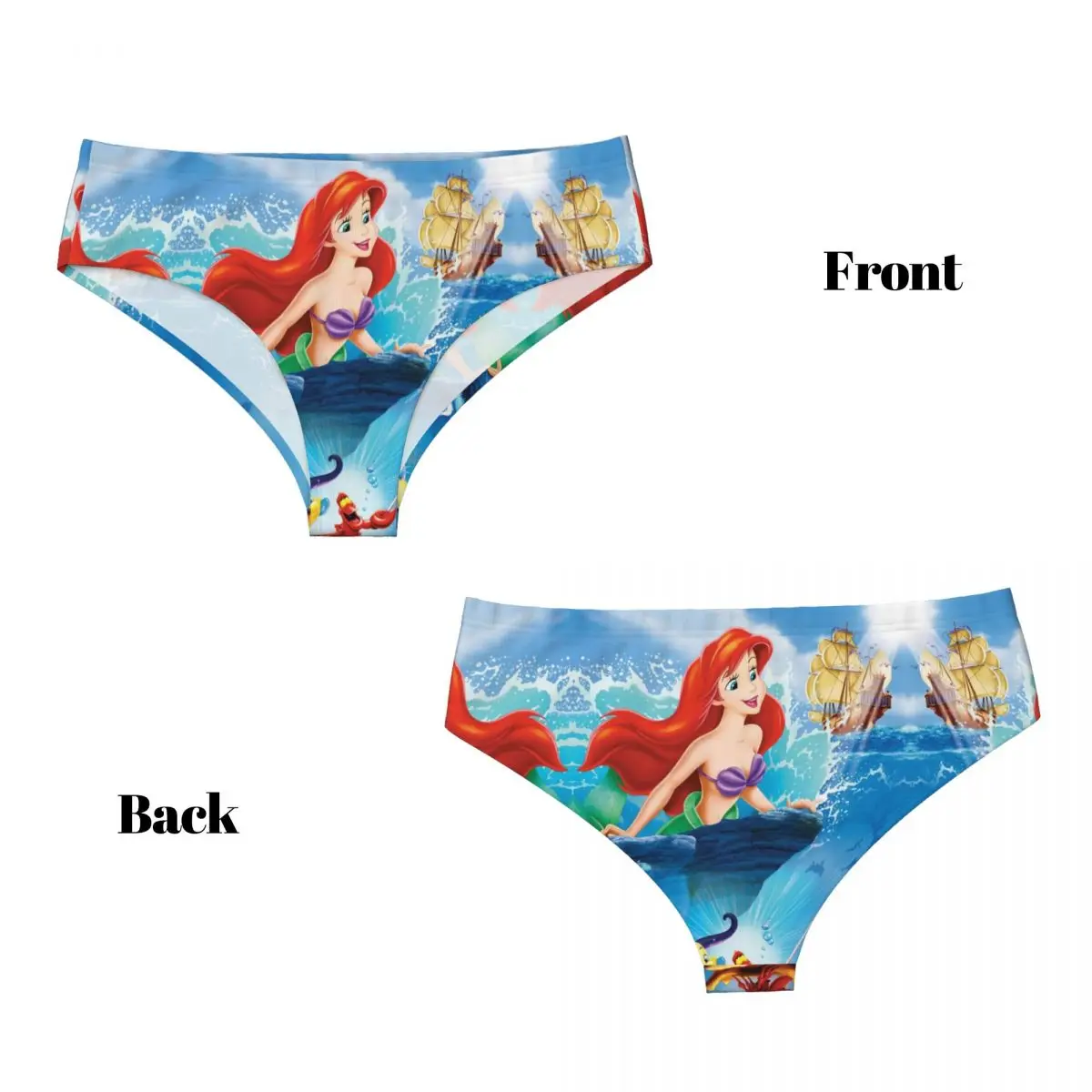 مخصص ليتل ميرميد ارييل كارتون سراويل قصيرة المرأة الراحة الملابس الداخلية