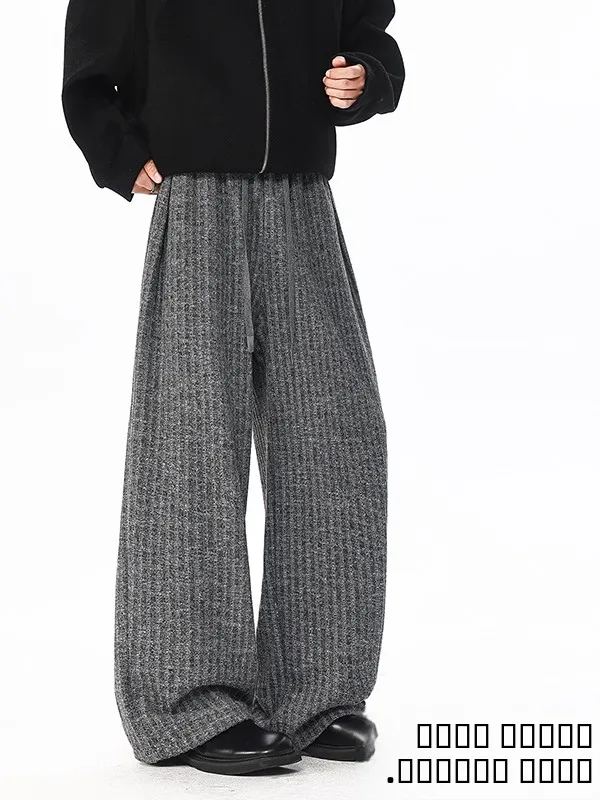 

Men's Casual Fce Lined Thiened Straight Leg Pants Winter Leisure Sweatpants Comfortable Wide Leg Trousers for Youth And ...