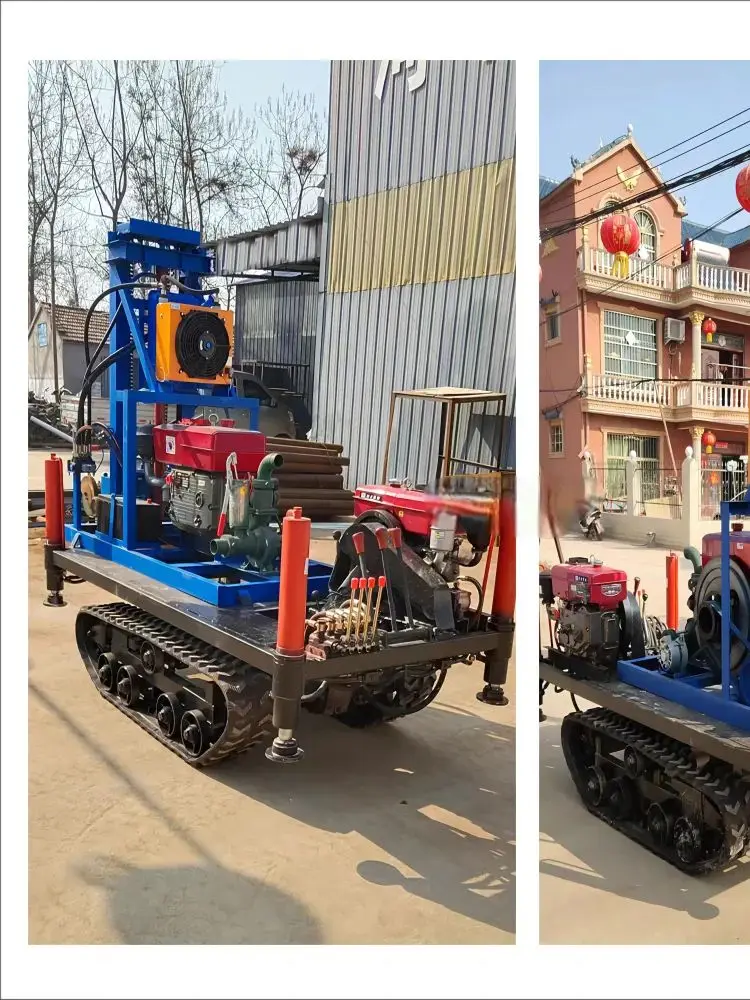 The latest factory 25 hp crawler hydraulic diesel high quality 150m water well drilling rig