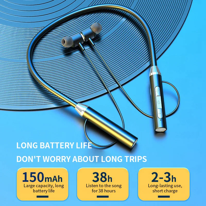 Wireless Bluetooth 5.0 Headphone Neckband Magnetic Earphones Sport Running Earbuds Waterproof Headset With Mic For iPhone Realme - view 2