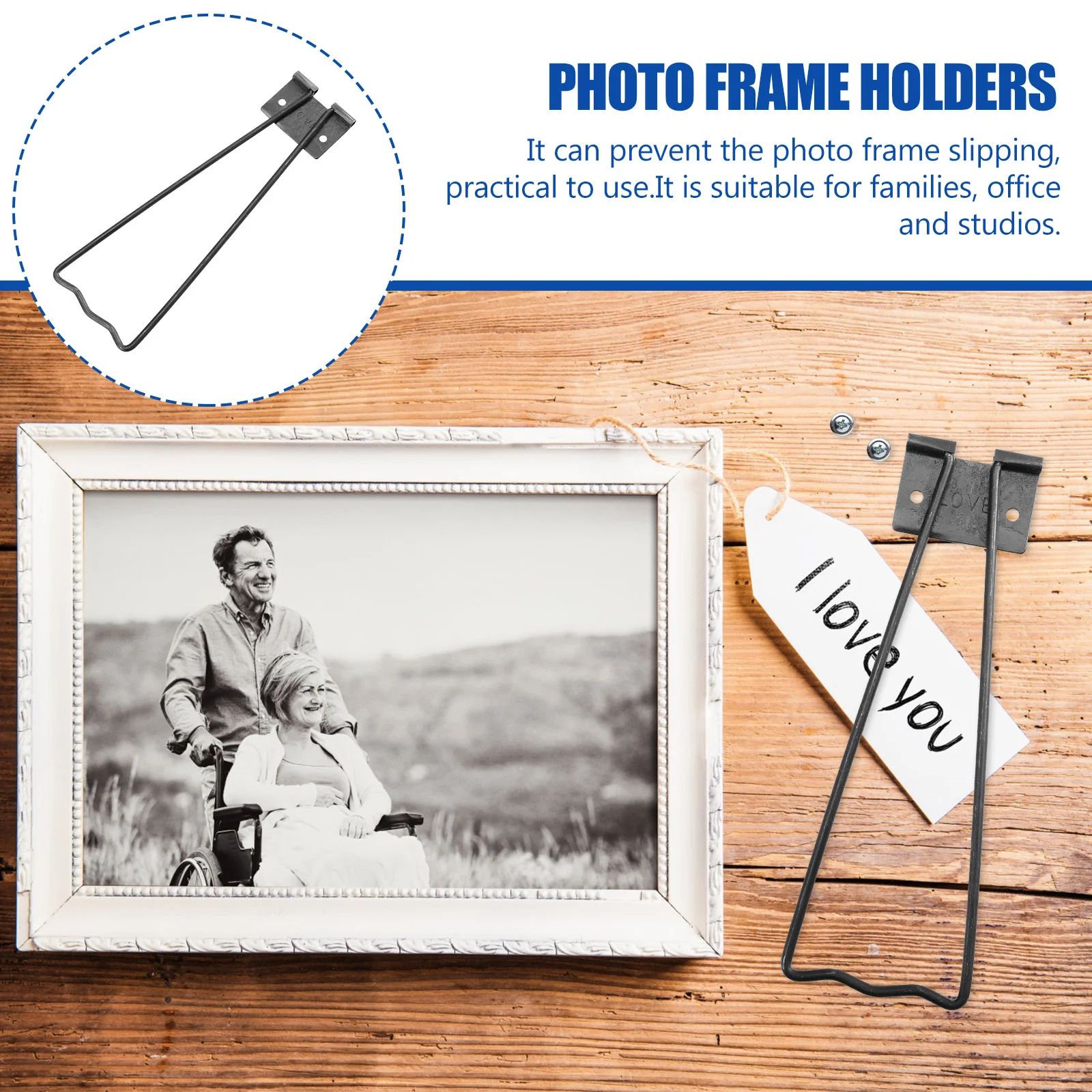 

10pcs Iron Picture Frame Brackets Sturdy Rust-Resistant Adjustable Display Stand For Tabletop Frames Home Office Studio Decor