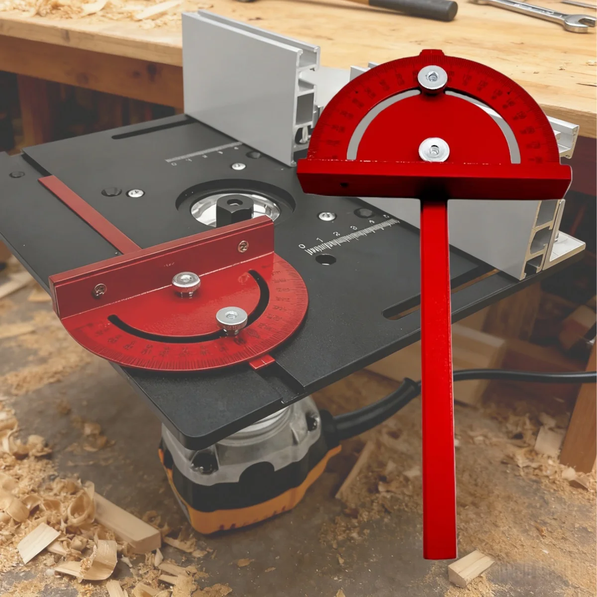 

Precision Circular Table Saw Angle Push Ruler, for Aluminum Engraving & Milling Worktable Insertion Plate Woodworking Protractor