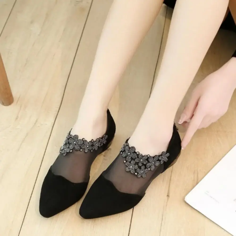 أحذية مدببة بتصميم مائي رائع، كعب خشن، صنادل عصرية ذات حفر ساطع، أحذية فردية بسحاب خلفي، صنادل زهرية مقاس كبير #4