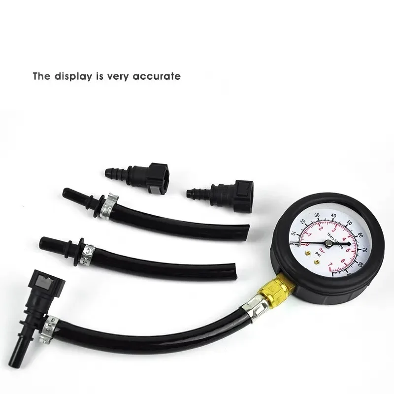 

Fuel Pressure Test Kit - Fuel Pressure Gauge - 0-100PSI Fuel Injection Pump Pressure Tester Gauge Kit for Car Motorcycle Truck