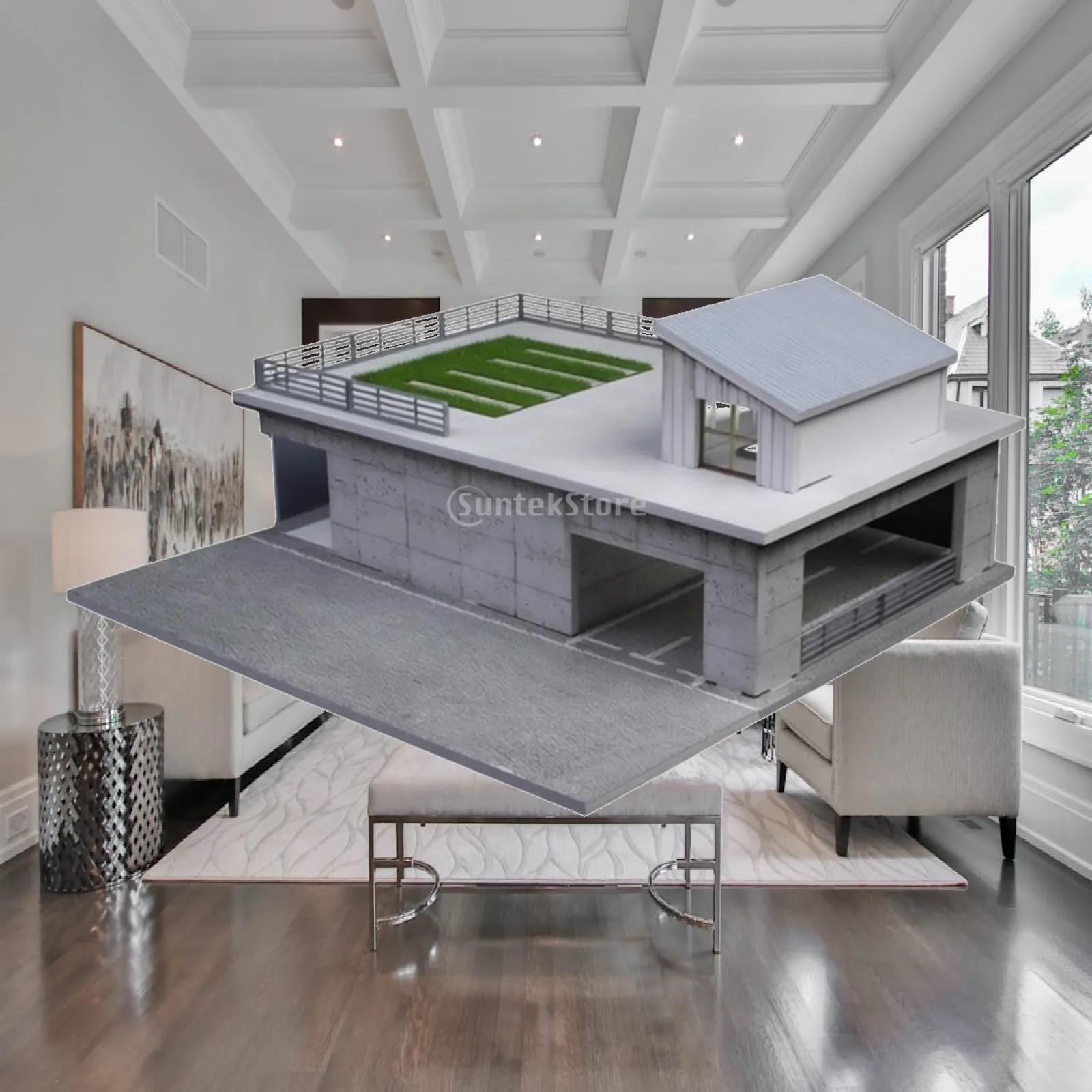 Sunroom Model Miniature Building Model with Terrace Diorama Modern Simple for Hobbyists, Display
