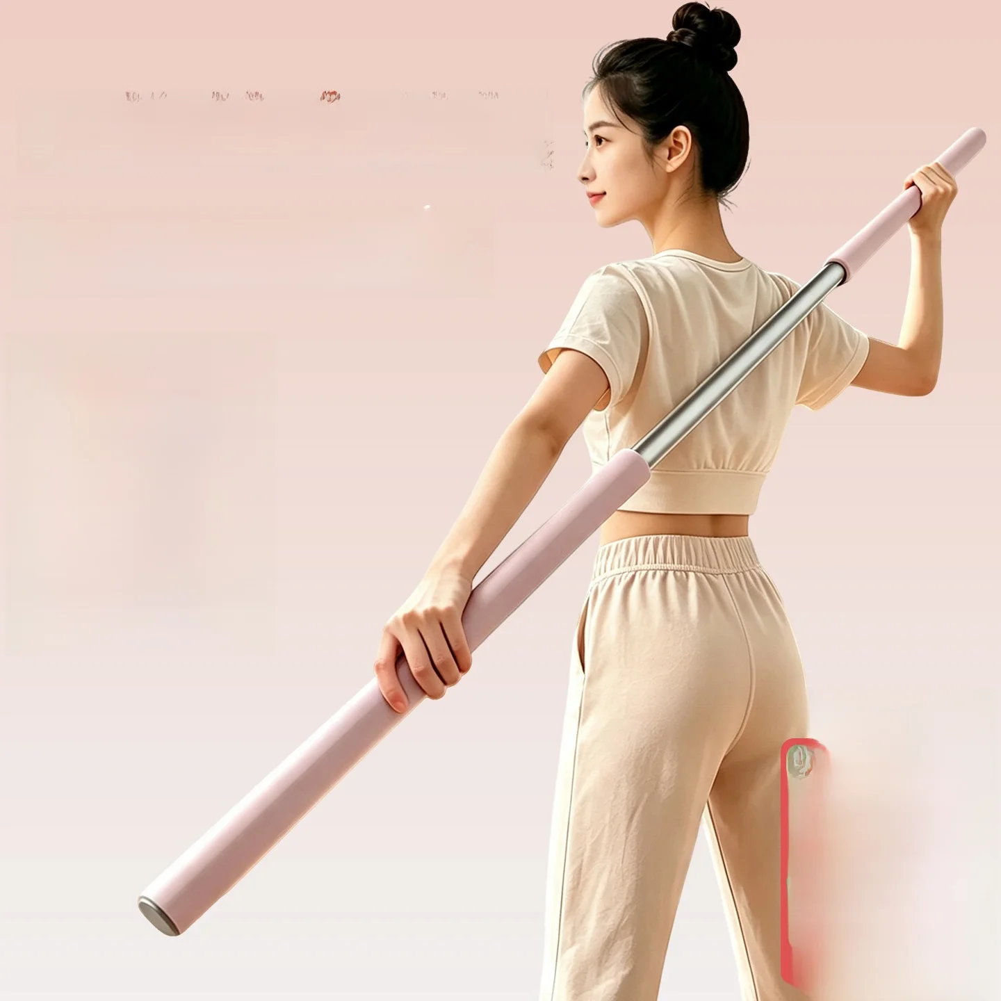 Portable Yoga Stretching Rod Shoulder Opening Fitness Exercise Morning Workout EVA Material Maximum Load 41 Pounds Gym Outdoor