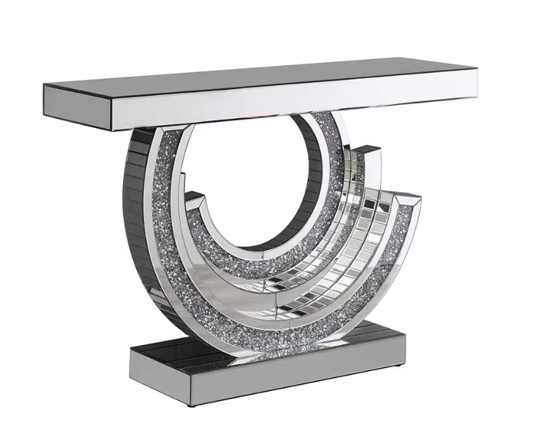 Hot Sales Modern Luxury American Style Mirrored Console Tables Crushed Diamonds For Living Room Modern Luxury