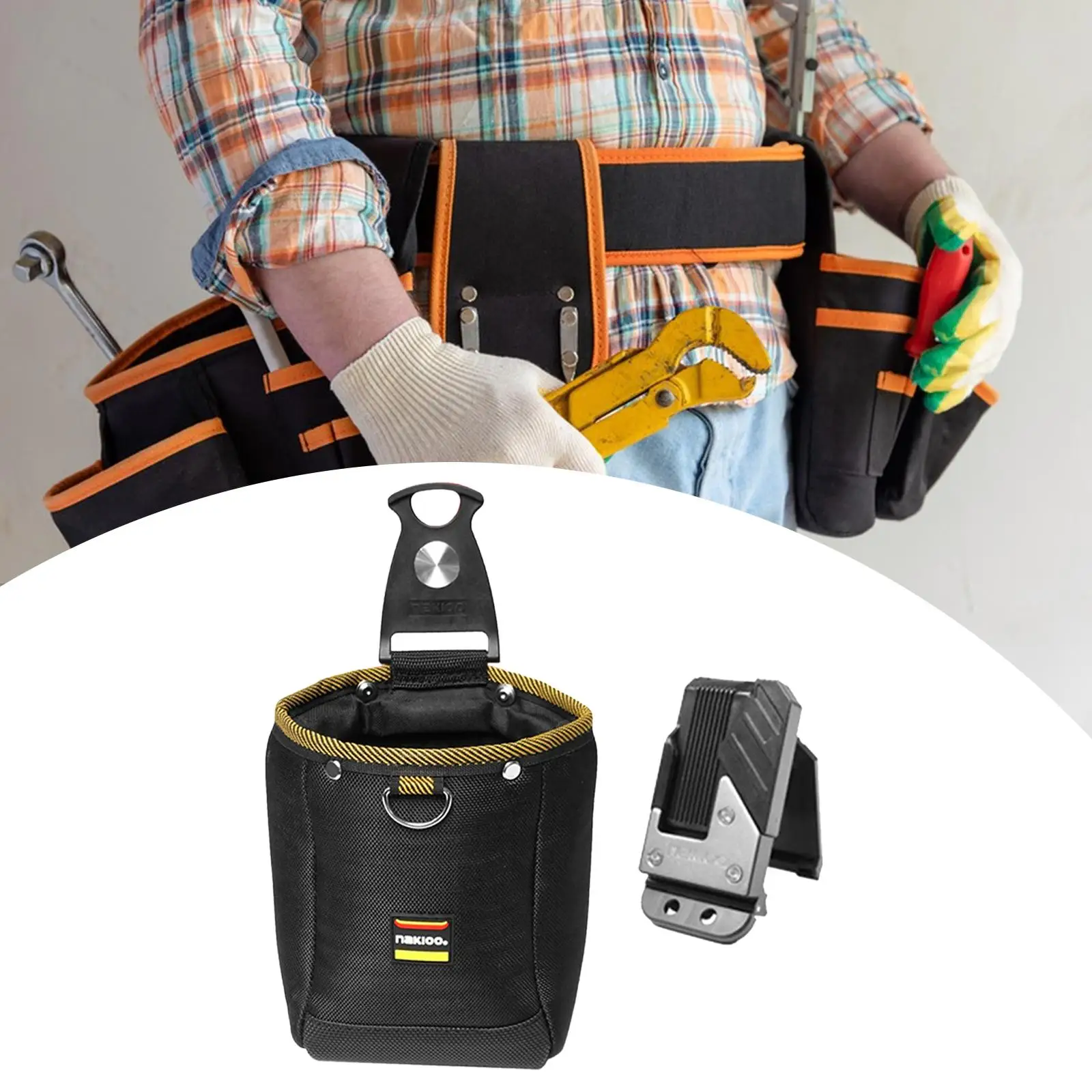 

Tool Pouch Multipurpose Waterproof Fast Installation Oxford Scratch Resistant Heavy Duty Tool Belt Bag Quick Release Buckle