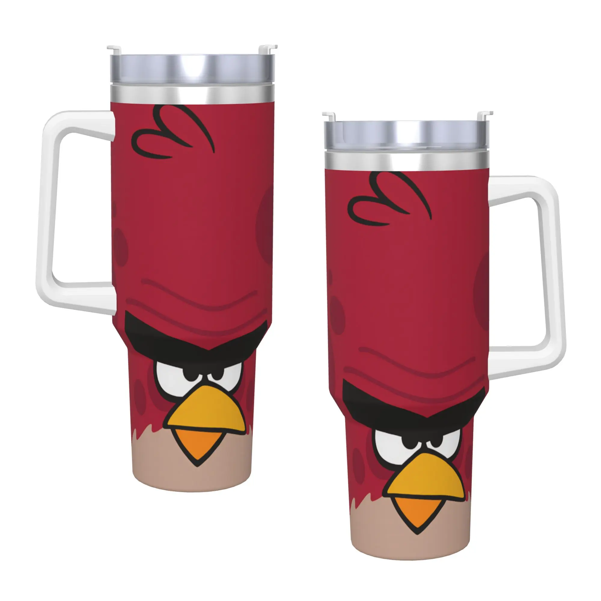 Birds Game Stainless Steel Tumbler  Camping Thermal Cups With Straws and Lid 40oz Mugs Cup Cold Drink Water Bottle