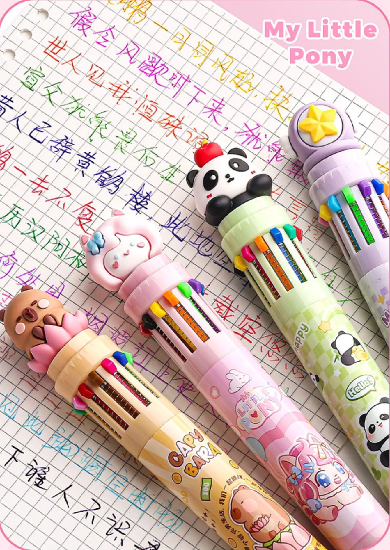 

4 шт., 10/12 цветов, милые шариковые ручки с изображением животных, разноцветные шариковые ручки, подходят для ежедневного письма, учебных принадлежностей, канцелярских товаров.