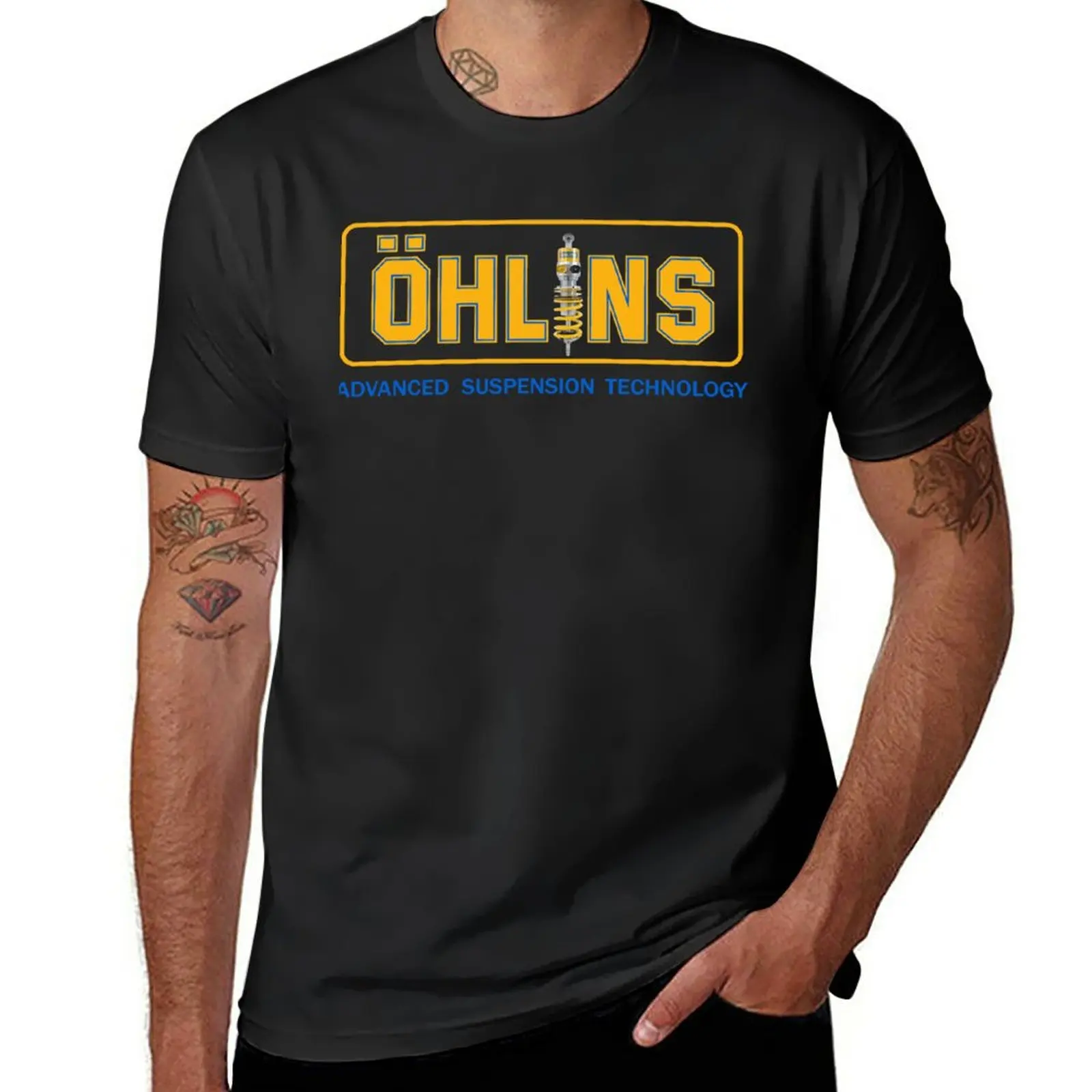 Ohlins Racing-T-shirt à manches courtes pour hommes, T-shirt classique rétro, Vêtements de designer vintage, Hiphelicopter, Nouveau