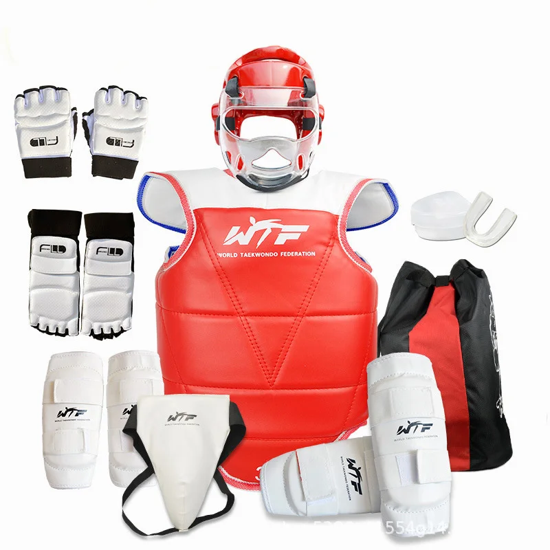 Taekwondo Competition Protective Suit For Adults Children Taekwondo Kit Guard Shin Guard Gear Set Combined Sports Protector Kids