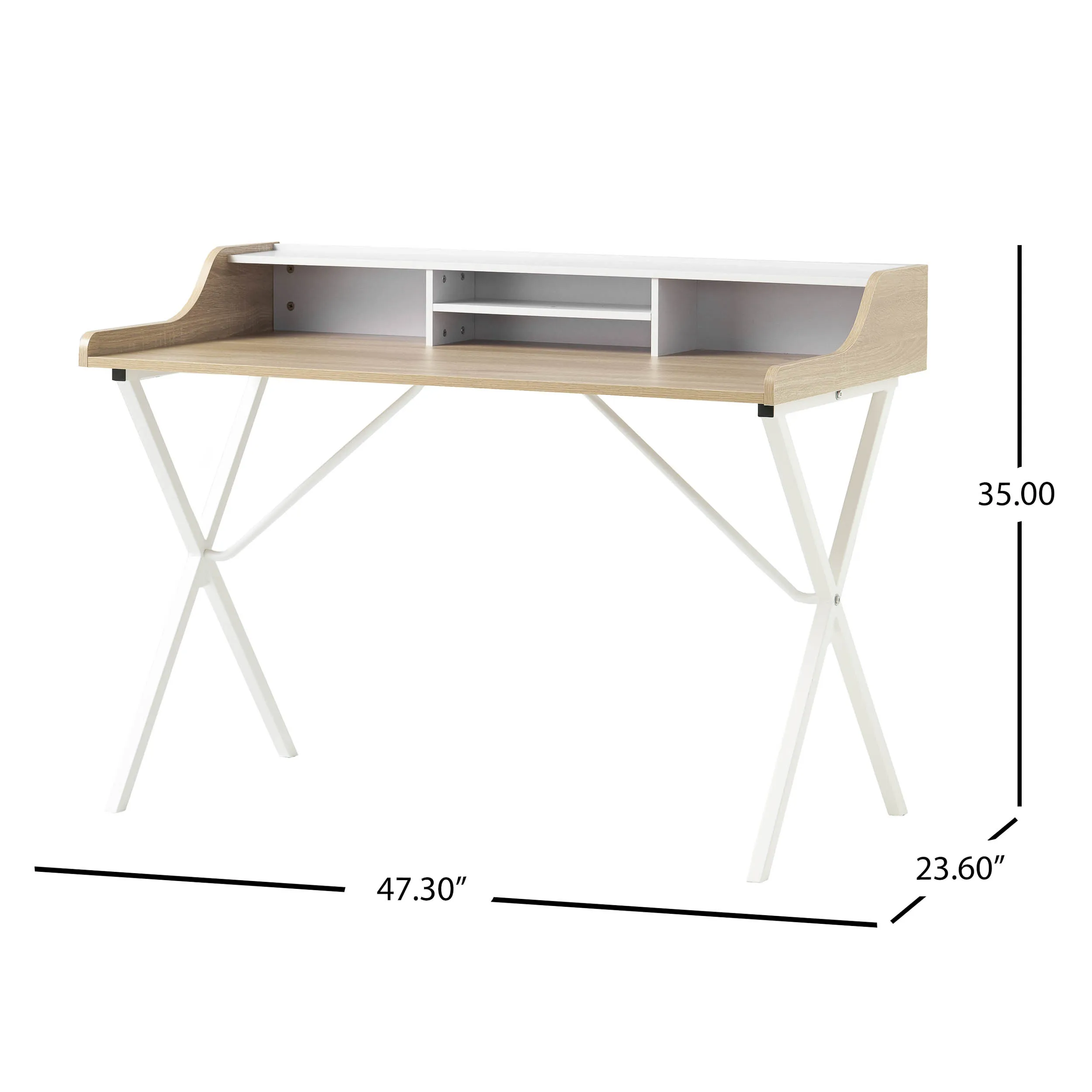 47.3 Inch Desktopcomputerbureau Met Opslag, Schrijftafel Met Opbergruimte, Klein Kantoor Met Metalen Frame