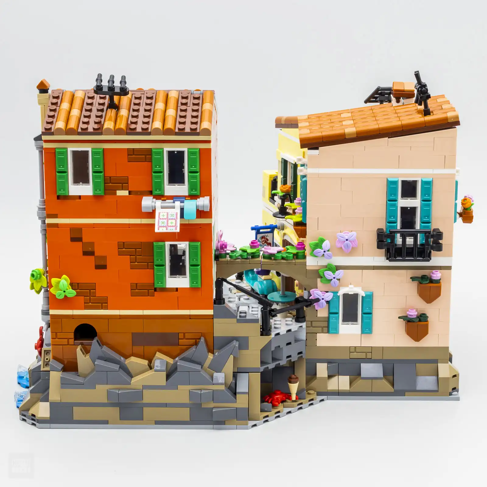 Blocs de construction de Village italien et méditerranéen, idées MOC, Kit de modèle Architectural, briques de maison, jouet pour cadeau pour adulte