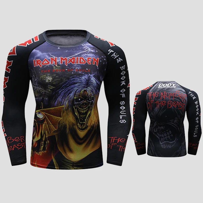 Men Rashguard MMA T-shirt 3D Printed Bjj Boxing Sport Tops Long Sleeve Rash Guard Jiu jitsu Shirts Kickboxing Fitness Jerseys