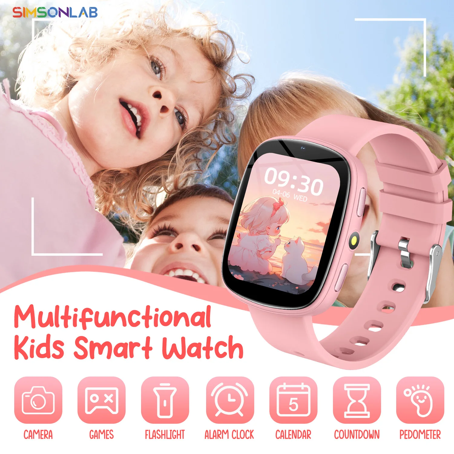 

2026 New Smart Watch Kids1.83 Inch Display 22 Games Sleep Monitor Camera Alarm Clock Children Kids Smartwatch Boys Girls Gifts