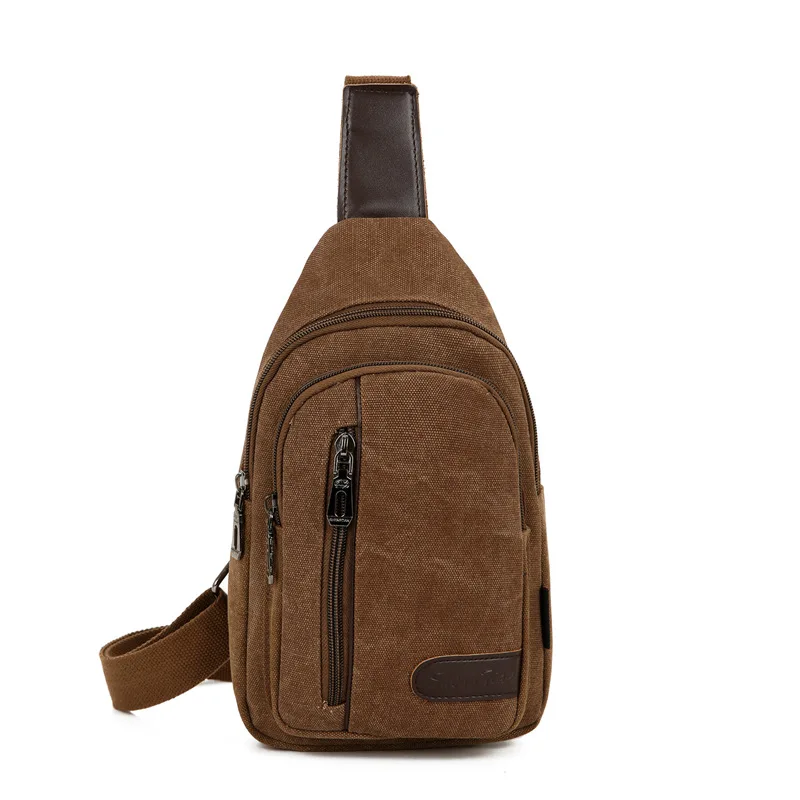 Bolso de pecho para Hombre, bandolera de lona, informal, deportiva