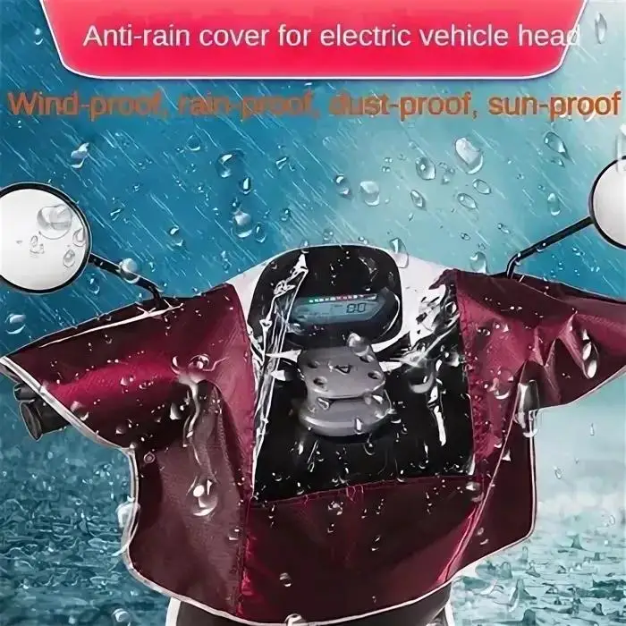 Universal Electric Vehicle Head Rain Cover Handle Wind Dust-proof Motorcycle Cover Instrument Central Control Waterproof Pa J9K1