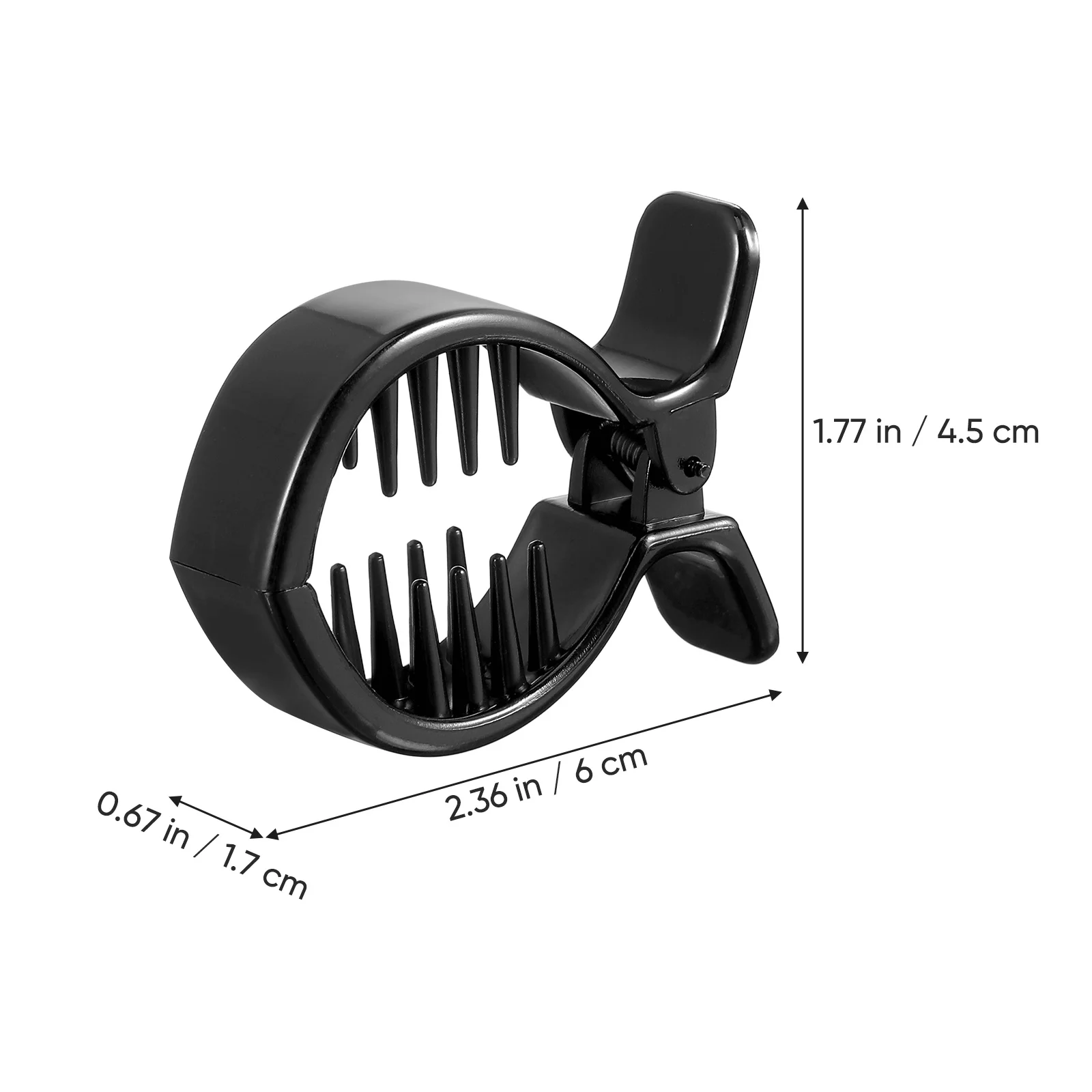 قطعتان من مشابك ذيل الحصان الداخلية المستديرة باللون الأسود، مشبك شعر، توتر قوي، حامل بلاستيكي متين للنساء ذوات الشعر السميك #3