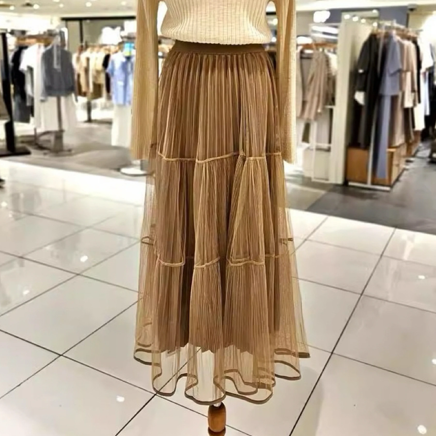 

Ele Versatile Lemon Cheese Elastic Waist Me f Skirt High Waist Pleated Straight Cut Ci Commute Suitable Ladies Skirt