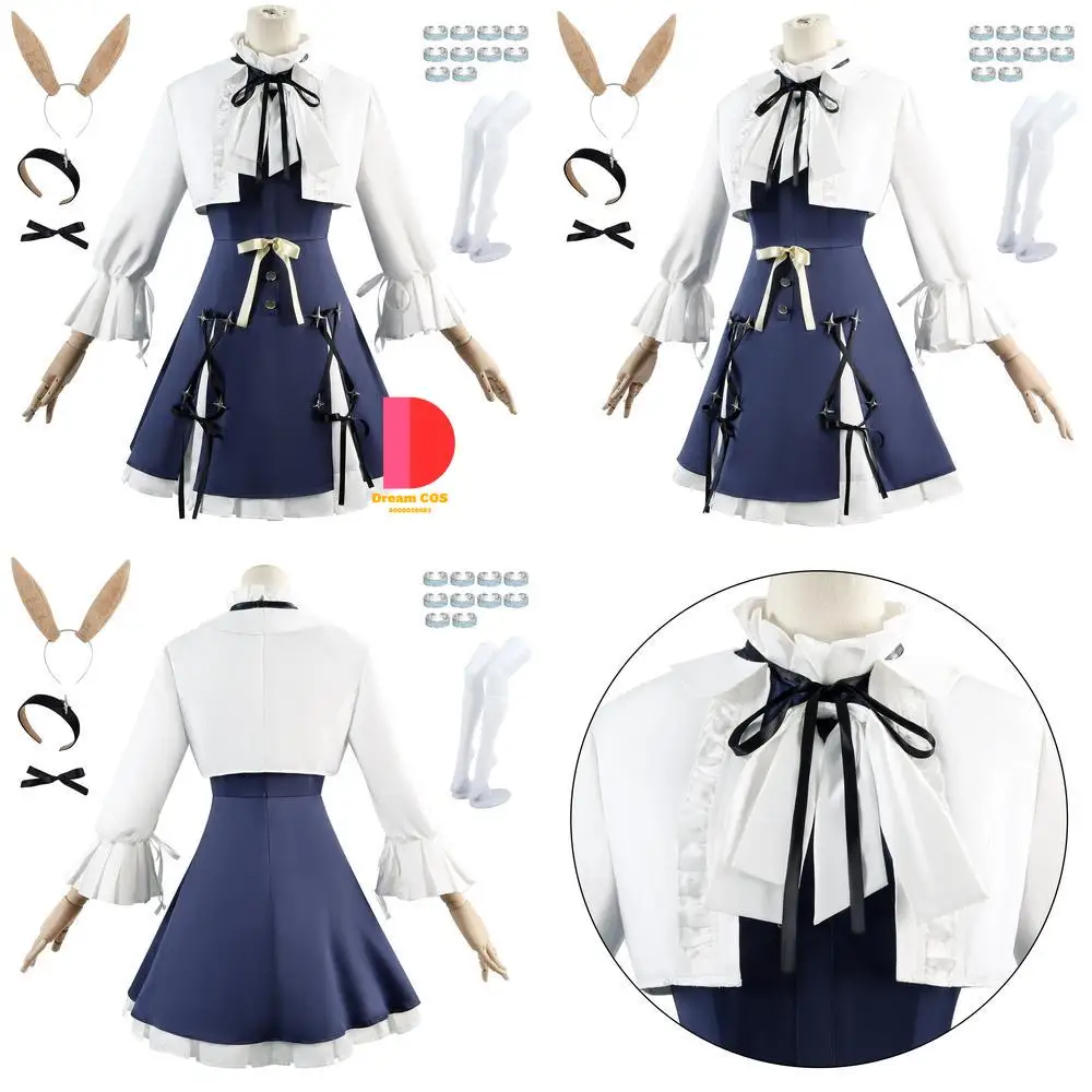 

Arknights Cosplay Costume Anime Amiya Fashion Blue Uniform Set Cute Role Play for Women Anime Convention Halloween Party Outfit