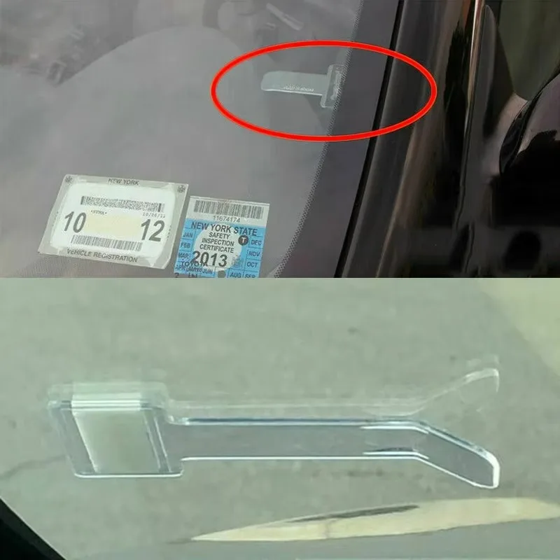 Sticker Transparent Auto Vehicle Parking Ticket Receipt Permit Card Holder Clip Windscreen Plastic Universal Car Accessories